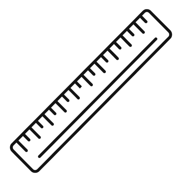 Icono de regla escolar Icono de vector de regla escolar de esquema para diseño web aislado sobre fondo blanco
