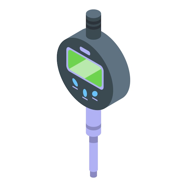 Icono de regla de micrómetro digital vector isométrico Medidor de equipo Ingeniería de herramientas
