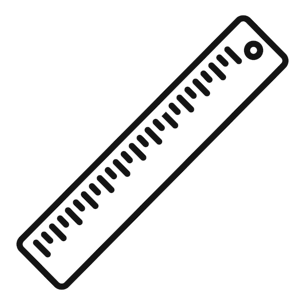 Icono de regla de ropa vector de contorno Máquina de sastre Paño de limpieza