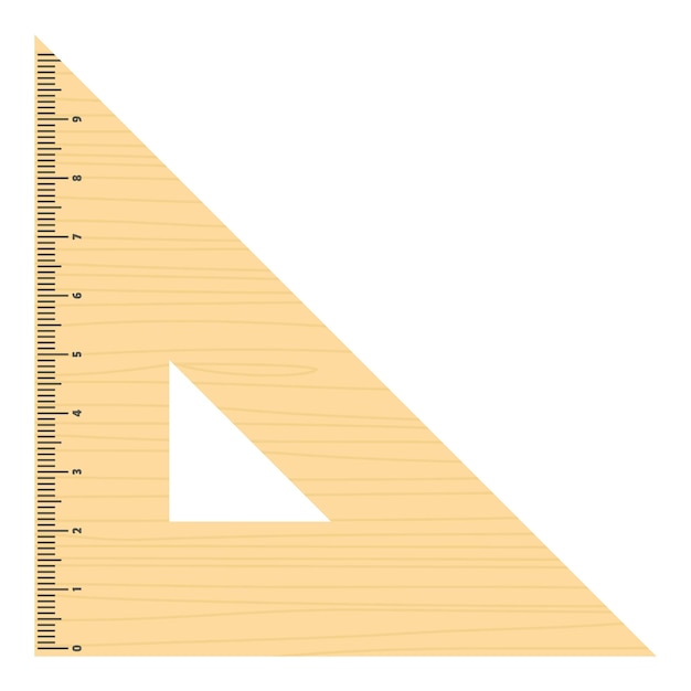 Icono de regla triangular Ilustración plana del icono de vector de regla triangular para web