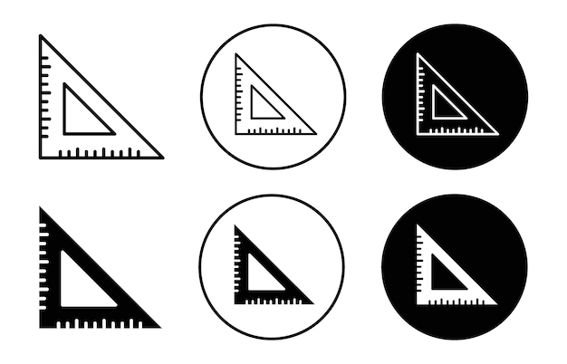 Icono de regla de triángulo Icono de contorno plano
