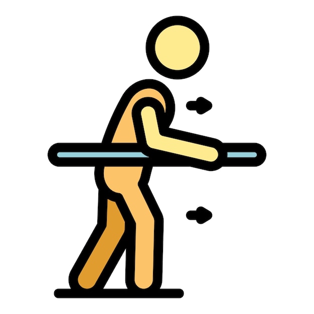 Icono de rehabilitación para caminar Contorno de icono de rehabilitación de vector para caminar Color plano aislado