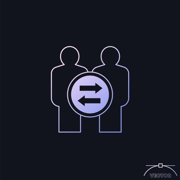 icono de relación interpersonal con un gradiente