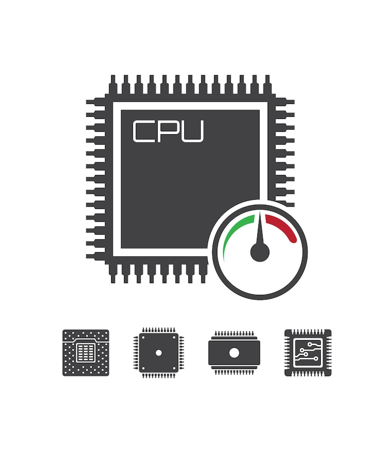 Vector icono relacionado con el chip de computadora en el fondo para diseño gráfico y web ilustración simple ilustración de stock