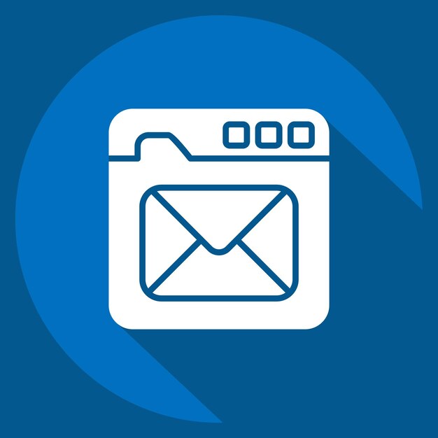 Icono relacionado con el símbolo de comunicación estilo de sombra larga diseño simple editable
