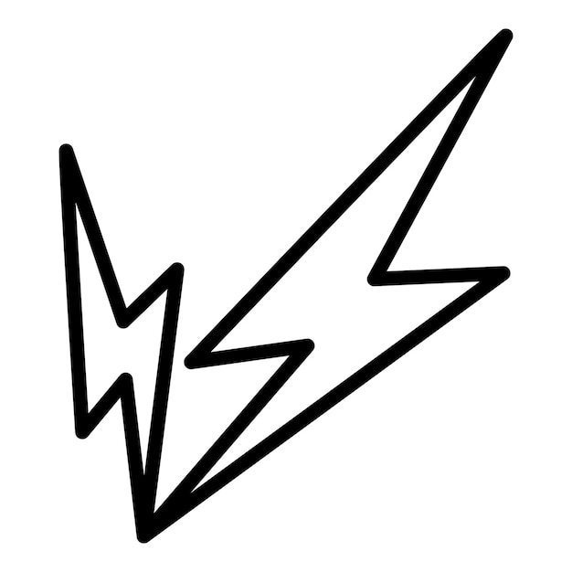Icono de relámpago doble Contorno Icono de vector de relámpago doble para diseño web aislado sobre fondo blanco