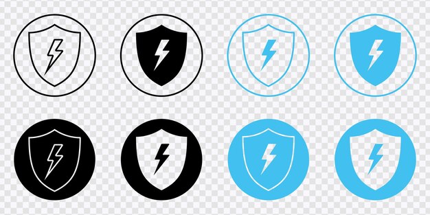 Vector icono de relámpago de escudo dinámico empoderando la seguridad con el poder del trueno flash