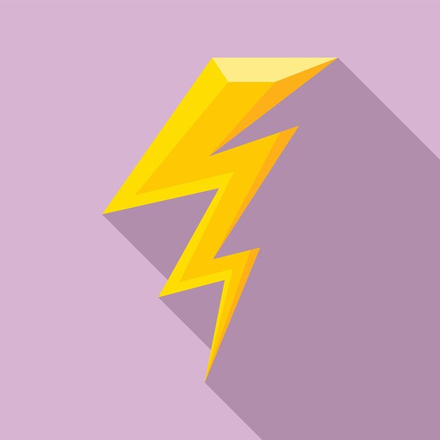Icono de relámpago Ilustración plana del ícono vectorial de relámpsago para el diseño web