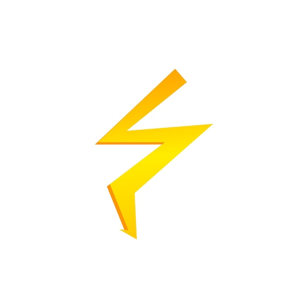 Icono de relámpago, trueno, destello amarillo establecido en estilo plano aislado sobre fondo blanco Vector