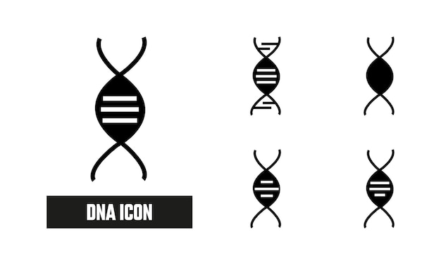 Icono de relleno de ADN Vector de símbolo de glifo negro Icono de ADN