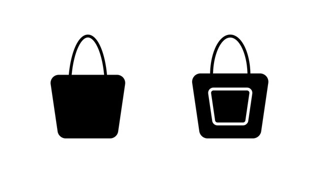 Icono de relleno de la bolsa de compras Símbolo vectorial Icono de la bolsa de compras de glifo negro