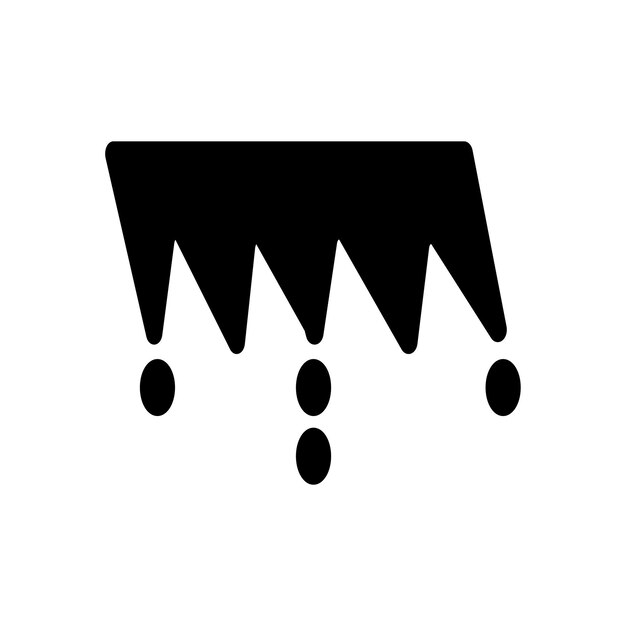 Icono de relleno de estalactita Símbolo Vector de glifo negro Icono de stalactita