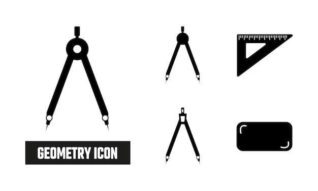 Icono de relleno de geometría Símbolo Vector de glifo negro Icono de geometría