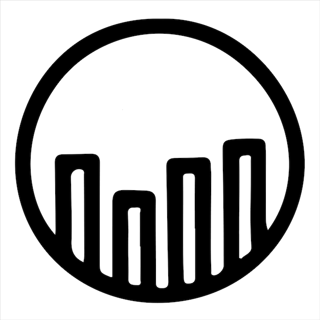 Icono de relleno a mano libre silueta negra de las estadísticas del vector