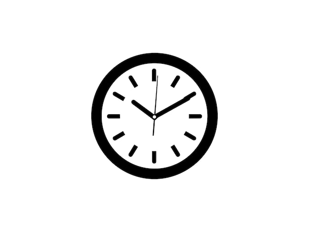 Icono del reloj aislado en fondo blanco Icono del tiempo Ilustración vectorial