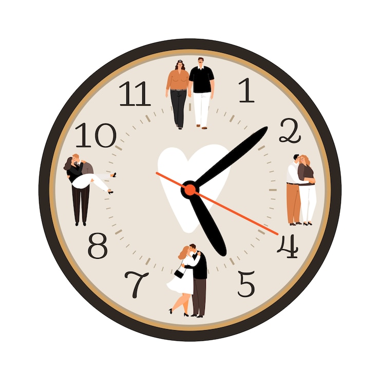 Vector icono de reloj de amor
