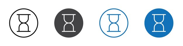Icono de reloj de arena aislado en conjunto de vectores de fondo blanco