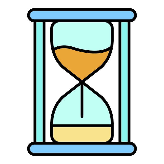 Icono de reloj de arena Contorno de icono de vector de reloj de arena de arena color plano aislado en blanco