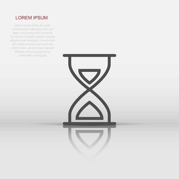Icono de reloj de arena en estilo plano Ilustración de vector de reloj de arena sobre fondo blanco aislado Concepto de negocio de reloj