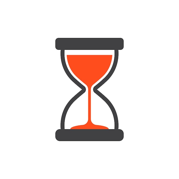 Icono de reloj de arena en estilo plano Ilustración vectorial de vidrio de arena en un fondo aislado Concepto comercial de letrero de reloj de arena
