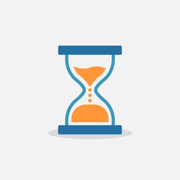 Icono de reloj de arena en estilo plano Ilustración vectorial de vidrio de arena en un fondo aislado Concepto comercial de letrero de reloj de arena