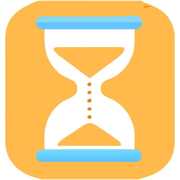el icono del reloj de arena con formas de colores