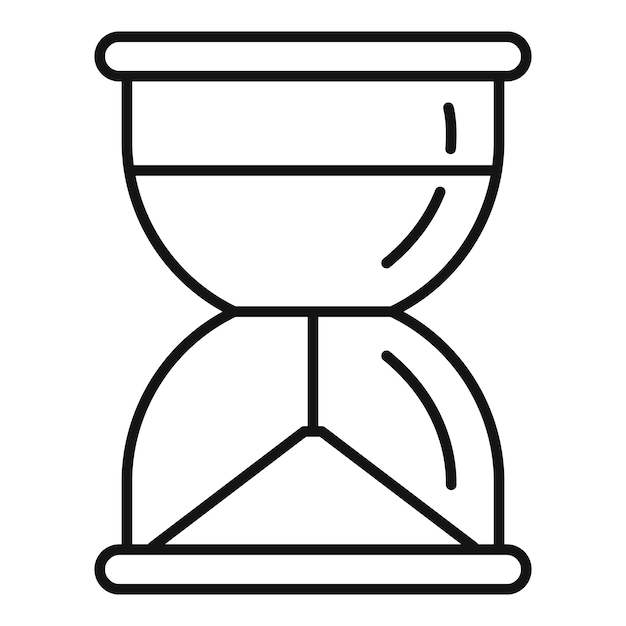 Icono de reloj de arena Icono de vector de reloj de arena de esquema para diseño web aislado sobre fondo blanco