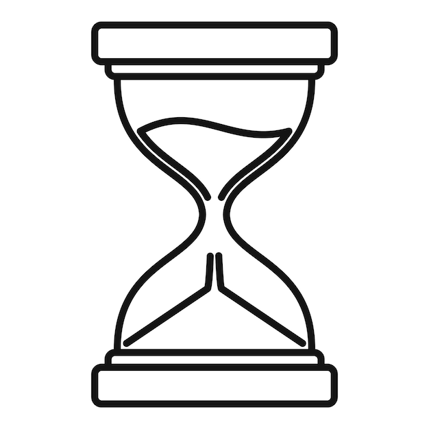 Icono de reloj de arena Icono de vector de reloj de arena de esquema para diseño web aislado sobre fondo blanco