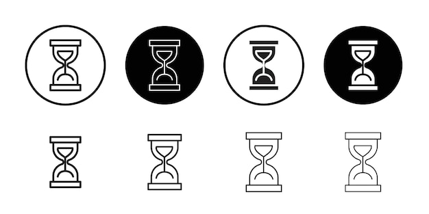 El icono del reloj de arena tiene un contorno delgado simple