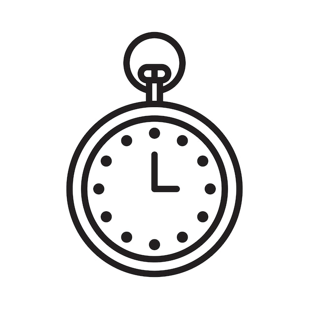 Icono de reloj de bolsillo Colección de arte de línea delgada