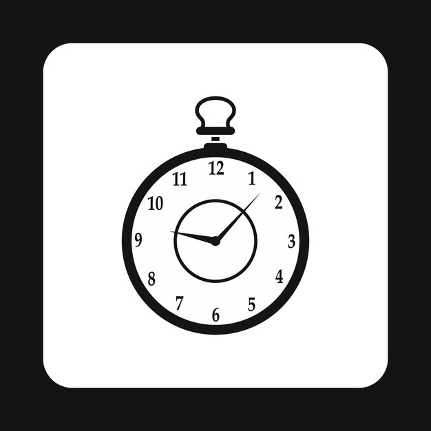 Icono de reloj de bolsillo en estilo sencillo aislado sobre fondo blanco Símbolo de tiempo
