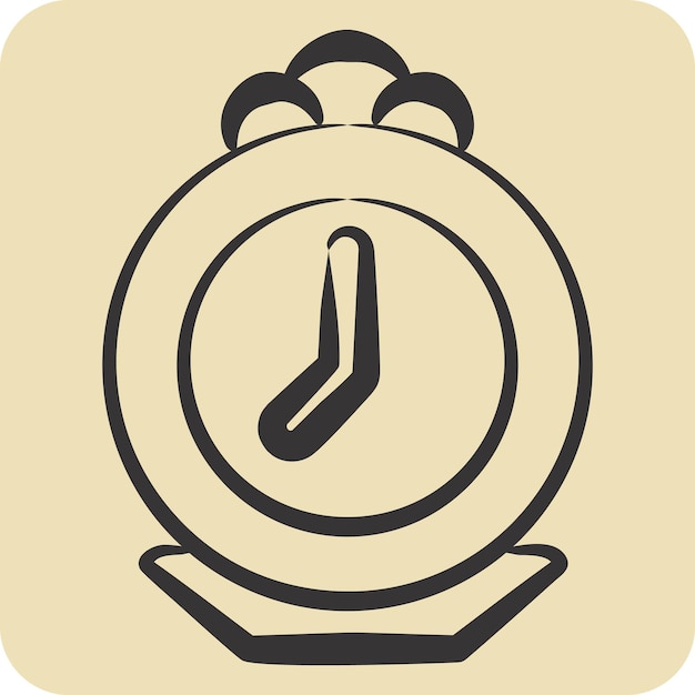 Icono reloj de bolsillo relacionado con el símbolo de joyería estilo dibujado a mano ilustración simple