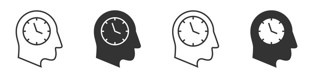 Vector icono de reloj de cabeza ilustración vectorial