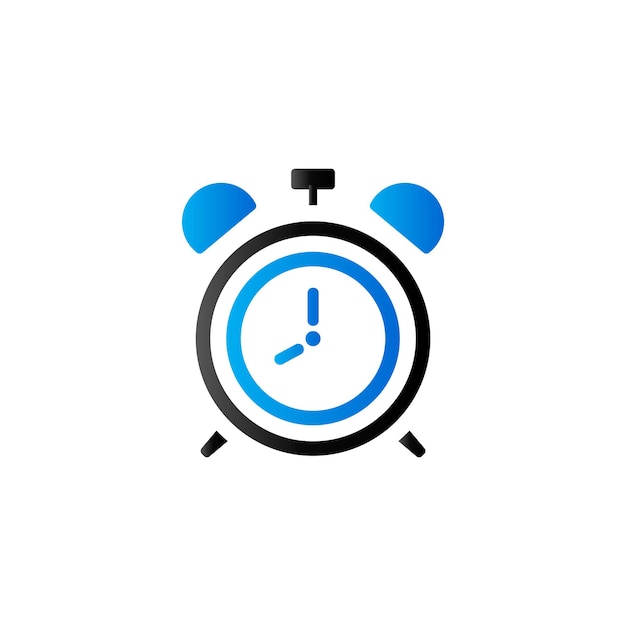 Icono del reloj en color de tono dúo Hora de la pared de la alarma