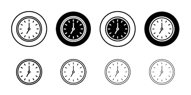 Ícono de reloj Contorno de la serie de paquetes de juegos delgados