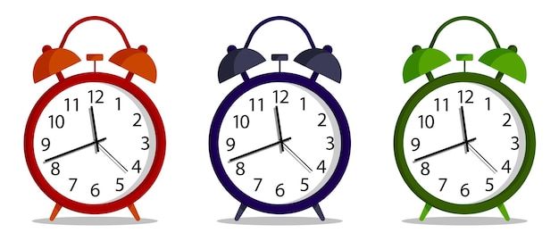 Icono de reloj despertador en estilo de dibujos animados aislado sobre fondo blanco reloj mecánico para medir el tiempo vector