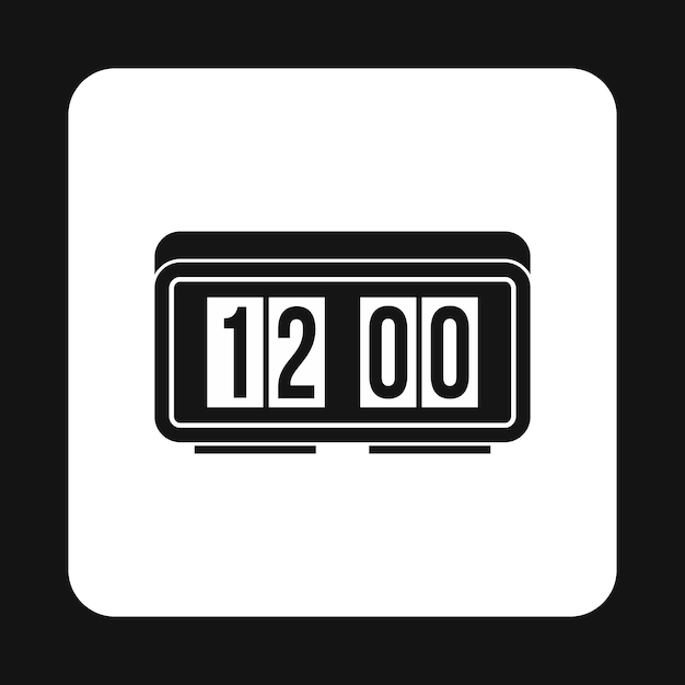 Icono de reloj electrónico de mesa en estilo simple aislado sobre fondo blanco Símbolo de tiempo