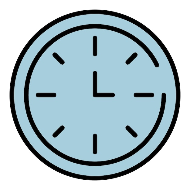 Icono del reloj escolar Contorno del reloj de la escuela Icono vectorial de color plano aislado