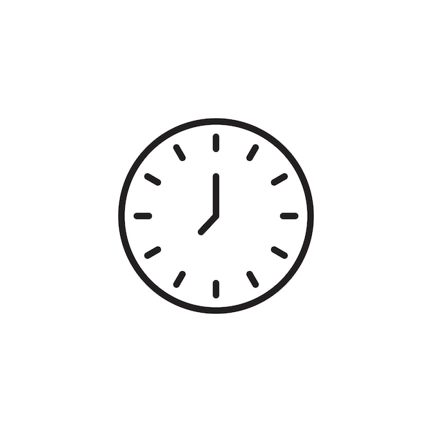 Icono de reloj Establezca la hora Símbolo vectorial de pared en un estilo de orden cronológico lleno y delineado en negro