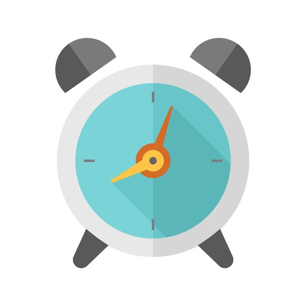 Icono de reloj en estilo de color plano
