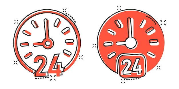 Icono de reloj en estilo cómico Ver ilustración vectorial de dibujos animados sobre fondo blanco aislado Concepto de negocio de efecto de salpicadura de temporizador