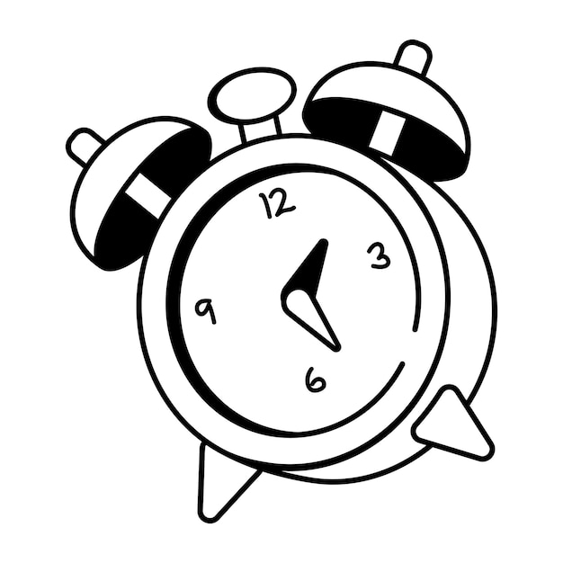 Icono del reloj en estilo dibujado a mano