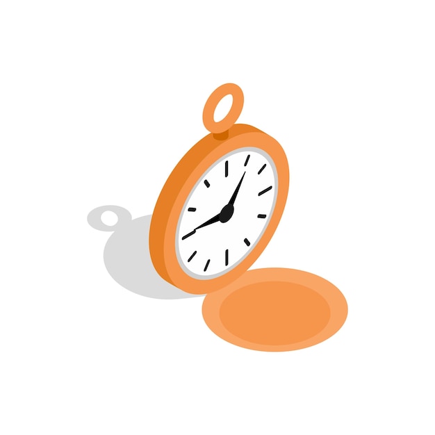 Icono de reloj en estilo isométrico 3d aislado sobre fondo blanco Símbolo de tiempo