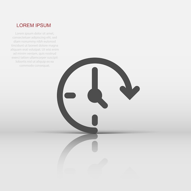 Icono de reloj en estilo plano Ver ilustración vectorial sobre fondo blanco aislado Concepto de negocio del temporizador