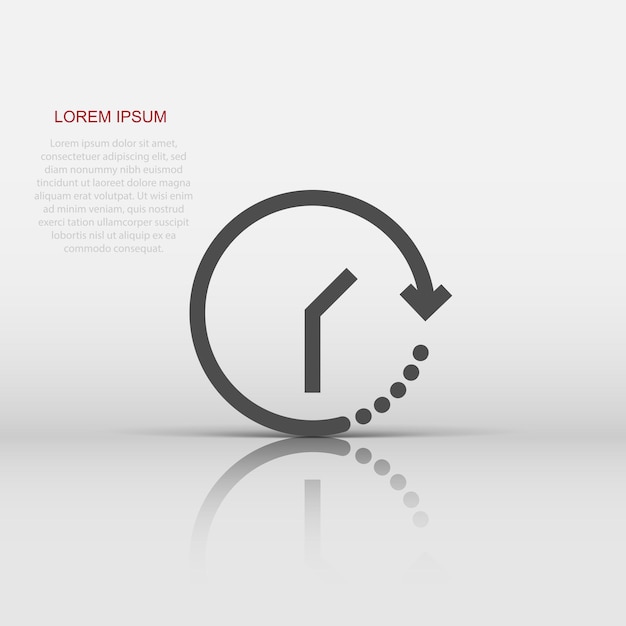 Icono de reloj en estilo plano Ver ilustración vectorial sobre fondo blanco aislado Concepto de negocio del temporizador