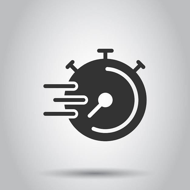 Icono de reloj en estilo plano Ver ilustración vectorial sobre fondo blanco aislado Concepto de negocio del temporizador