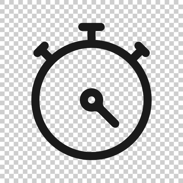 Icono de reloj en estilo plano Ver ilustración vectorial sobre fondo blanco aislado Concepto de negocio del temporizador