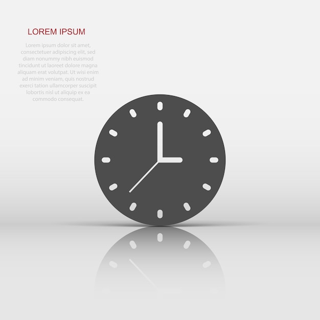 Icono de reloj en estilo plano Ver ilustración vectorial sobre fondo blanco aislado Concepto de negocio del temporizador
