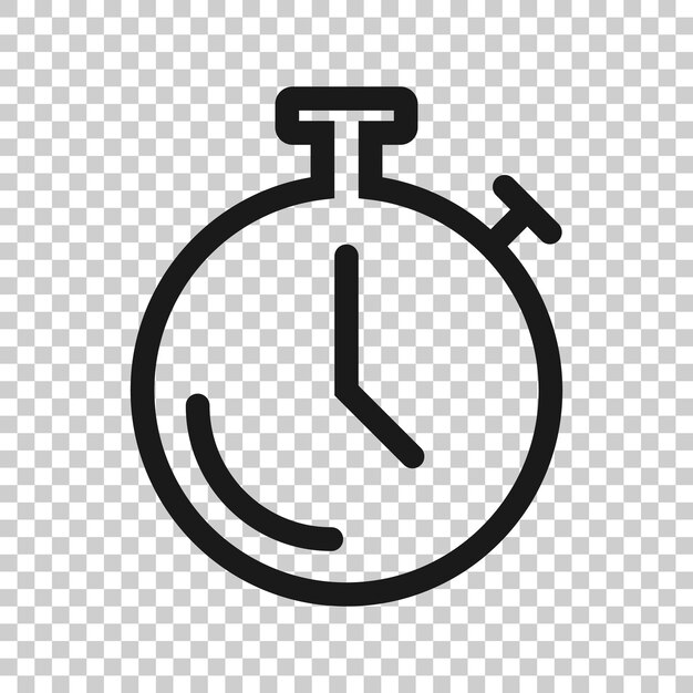 Icono de reloj en estilo plano Ver ilustración vectorial sobre fondo blanco aislado Concepto de negocio del temporizador