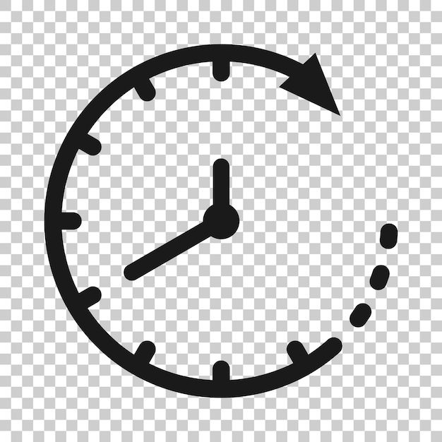 Icono de reloj en estilo plano Ver ilustración vectorial sobre fondo blanco aislado Concepto de negocio del temporizador